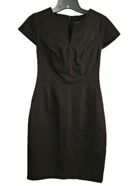 NWT Banana Republic Women’s Black Sleeveless Split Neck Sheath Dress Size 0P